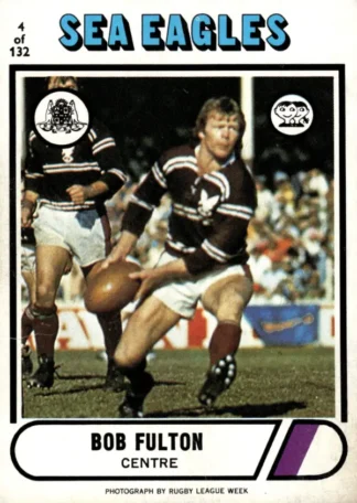 1976 Scanlens Common Card - Base 004 Bob Fulton Manly Sea Eagles
