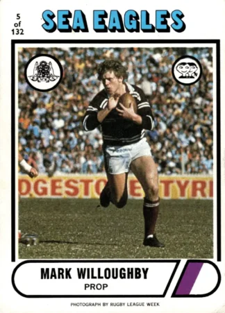 1976 Scanlens Common Card - Base 005 Mark Willoughby Manly Sea Eagles