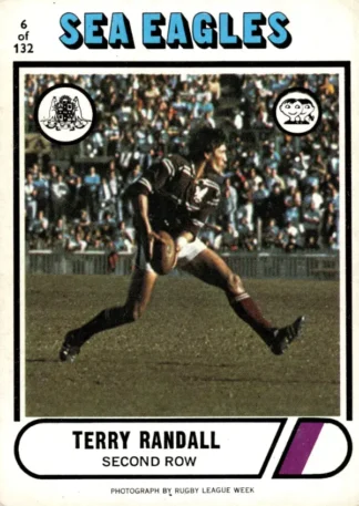 1976 Scanlens Common Card - Base 006 Terry Randall Manly Sea Eagles