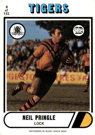 1976 Scanlens Common Card - Base 008 Neil Pringle Balmain Tigers