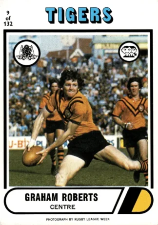 1976 Scanlens Common Card - Base 009 Graham Roberts Balmain Tigers