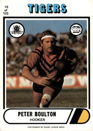 1976 Scanlens Common Card - Base 010 Peter Boulton Balmain Tigers