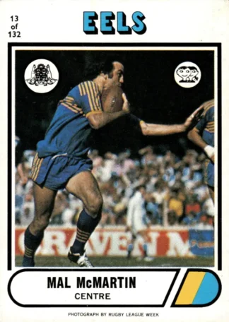 1976 Scanlens Common Card - Base 013 Mal McMartin Parramatta Eels