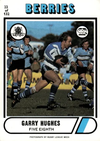 1976 Scanlens Common Card - Base 022 Garry Hughes Canterbury Berries