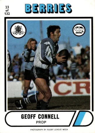 1976 Scanlens Common Card - Base 023 Geoff Connell Canterbury Berries