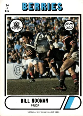 1976 Scanlens Common Card - Base 024 Bill Noonan Canterbury Berries