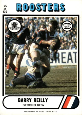 1976 Scanlens Common Card - Base 025 Barry Reilly Eastern Suburbs Roosters