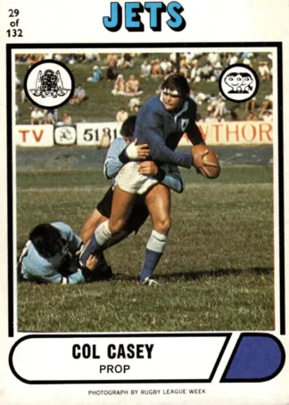 1976 Scanlens Common Card - Base 029 Col Casey Newtown Jets