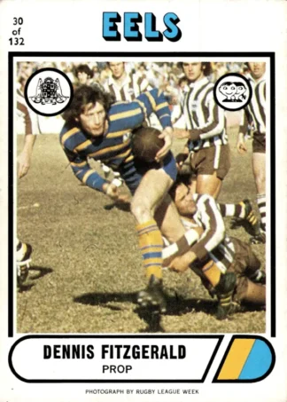 1976 Scanlens Common Card - Base 030 Dennis Fitzgerald Parramatta Eels