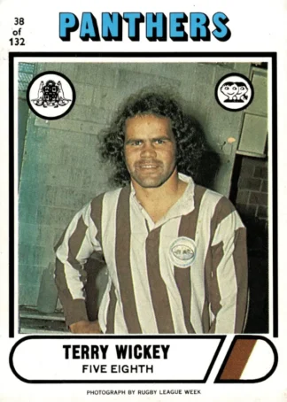 1976 Scanlens Common Card - Base 038 Terry Wickey Penrith Panthers