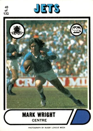 1976 Scanlens Common Card - Base 040 Mark Wright Newtown Jets