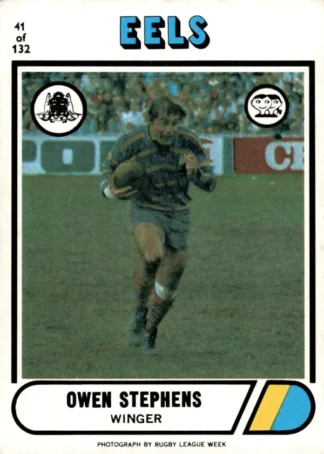 1976 Scanlens Common Card - Base 041 Owen Stephens Parramatta Eels