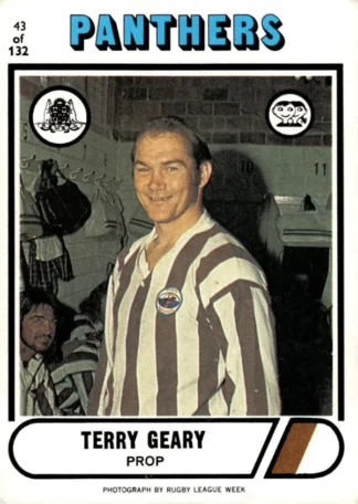 1976 Scanlens Common Card - Base 043 Terry Geary Penrith Panthers