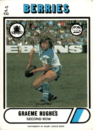1976 Scanlens Common Card - Base 047 Graeme Hughes Canterbury Berries