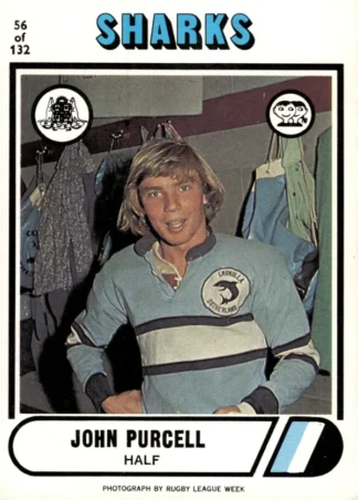 1976 Scanlens Common Card - Base 056 John Purcell Cronulla Sharks