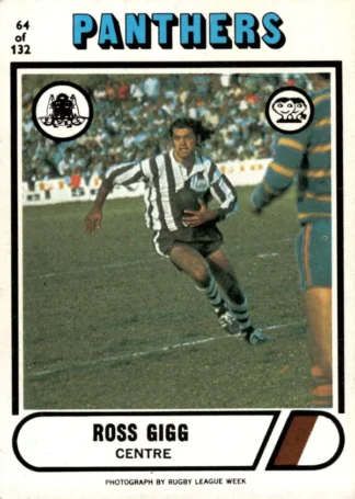 1976 Scanlens Common Card - Base 064 Ross Gigg Penrith Panthers