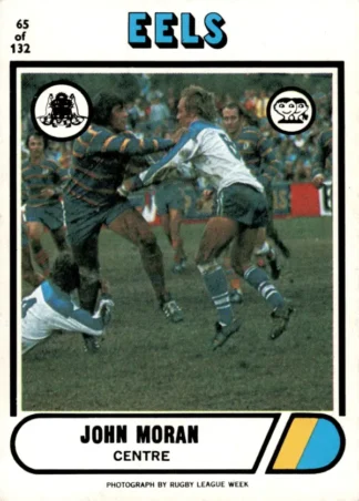 1976 Scanlens Common Card - Base 065 John Moran Parramatta Eels