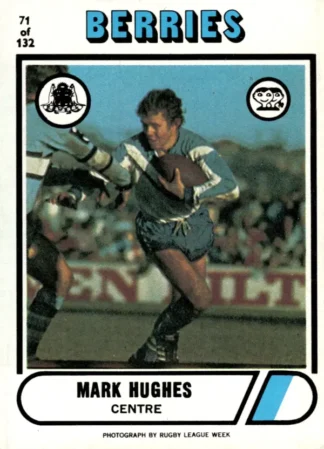 1976 Scanlens Common Card - Base 071 Mark Hughes Canterbury Berries