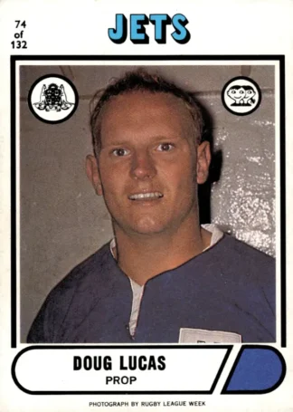 1976 Scanlens Common Card - Base 074 Doug Lucas Newtown Jets
