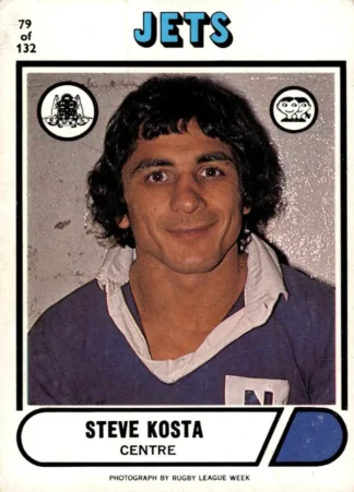 1976 Scanlens Common Card - Base 079 Steve Kosta Newtown Jets
