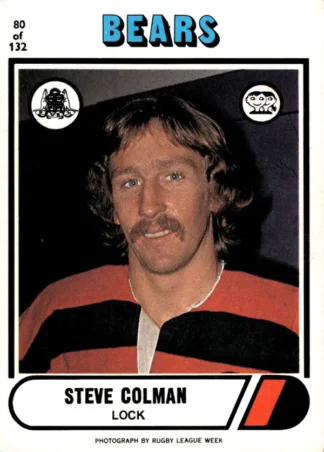 1976 Scanlens Common Card - Base 080 Steve Colman North Sydney Bears