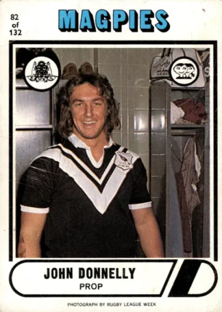 1976 Scanlens Common Card - Base 082 John Donnelly Western Suburbs Magpies