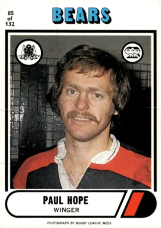 1976 Scanlens Common Card - Base 085 Paul Hope North Sydney Bears