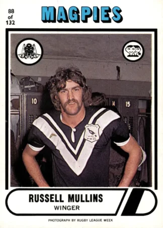1976 Scanlens Common Card - Base 088 Russell Mullins Western Suburbs Magpies