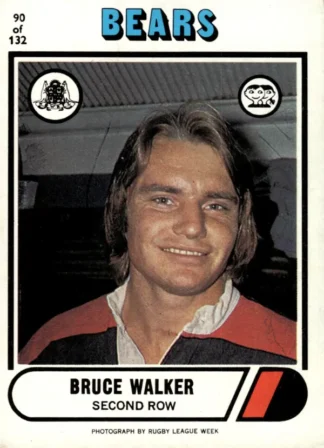 1976 Scanlens Common Card - Base 090 Bruce Walker North Sydney Bears