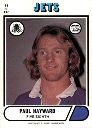 1976 Scanlens Common Card - Base 094 Paul Hayward Newtown Jets