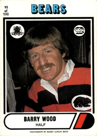 1976 Scanlens Common Card - Base 095 Barry Wood North Sydney Bears