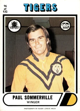 1976 Scanlens Common Card - Base 096 Paul Sommerville Balmain Tigers