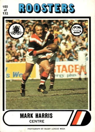 1976 Scanlens Common Card - Base 100 Mark Harris Eastern Suburbs Roosters