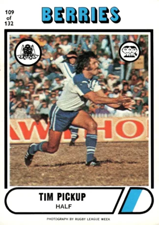 1976 Scanlens Common Card - Base 109 Tim Pickup Canterbury Berries