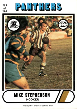 1976 Scanlens Common Card - Base 115 Mike Stephenson Penrith Panthers