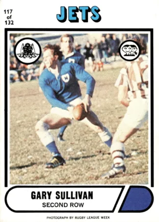 1976 Scanlens Common Card - Base 117 Gary Sullivan Newtown Jets
