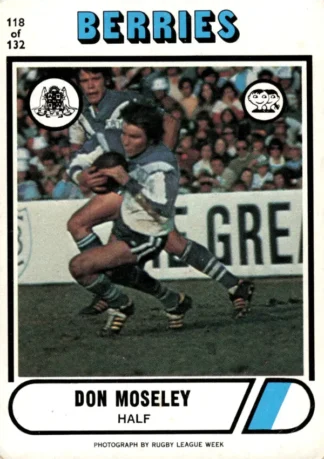 1976 Scanlens Common Card - Base 118 Don Moseley Canterbury Berries