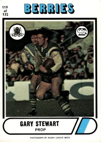 1976 Scanlens Common Card - Base 119 Gary Stewart Canterbury Berries