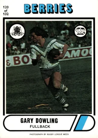 1976 Scanlens Common Card - Base 120 Gary Dowling Canterbury Berries