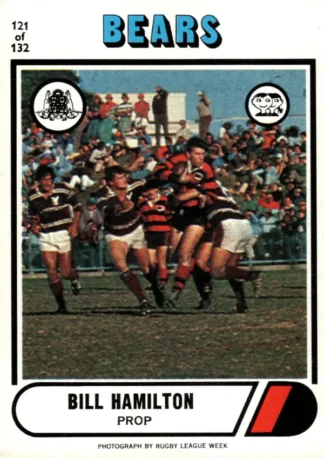 1976 Scanlens Common Card - Base 121 Bill Hamilton North Sydney Bears