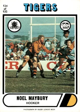 1976 Scanlens Common Card - Base 124 Noel Maybury Balmain Tigers