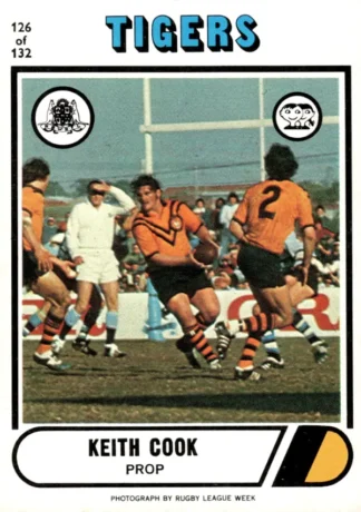 1976 Scanlens Common Card - Base 126 Keith Cook Balmain Tigers