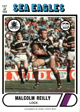 1976 Scanlens Common Card - Base 127 Malcolm Reilly Manly Sea Eagles