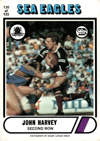 1976 Scanlens Common Card - Base 130 John Harvey Manly Sea Eagles