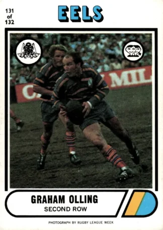 1976 Scanlens Common Card - Base 131 Graham Olling Parramatta Eels