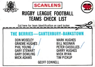 1976 Scanlens Common Card - Checklist 02 Canterbury Berries
