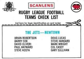 1976 Scanlens Common Card - Checklist 06 Newtown Jets