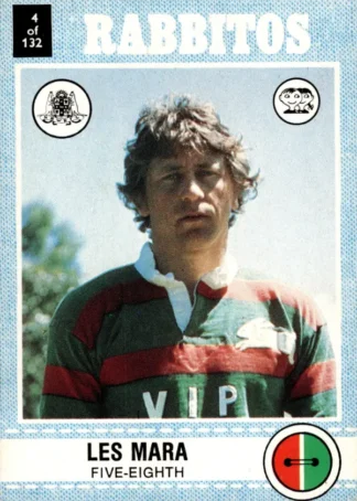 1977 Scanlens Common Card - Base 004 Les Mara South Sydney Rabbitohs