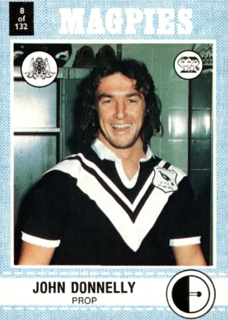 1977 Scanlens Common Card - Base 008 John Donnelly Western Suburbs Magpies