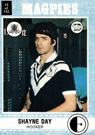 1977 Scanlens Common Card - Base 013 Shayne Day Western Suburbs Magpies
